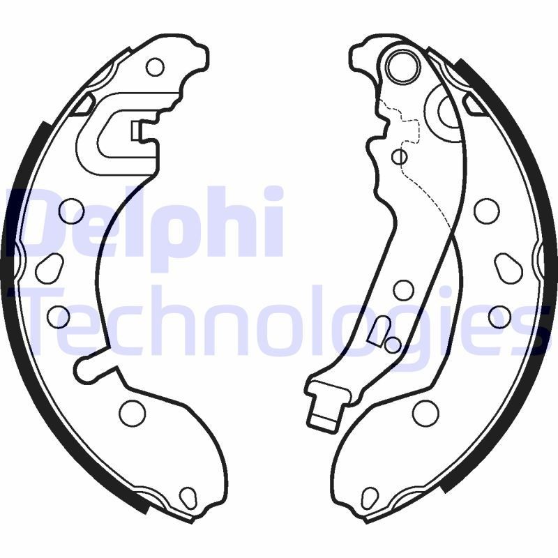 DELPHI Brake Shoe Set Article number: LS2124 cheaply