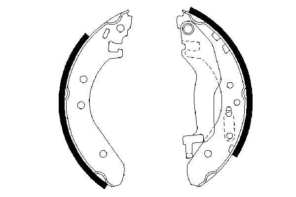 BOSCH Brake Shoe Set Article number: 0 986 487 364 cheaply