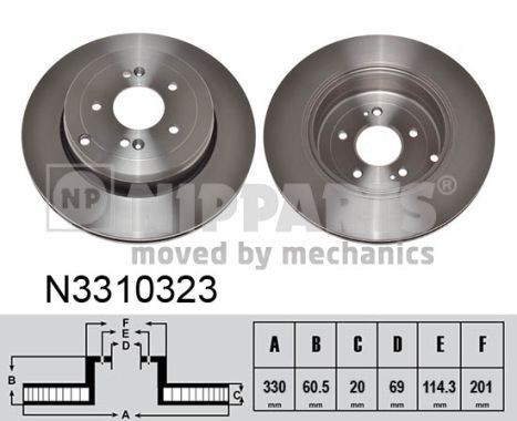NIPPARTS Brake disc Article number: N3310323 cheaply