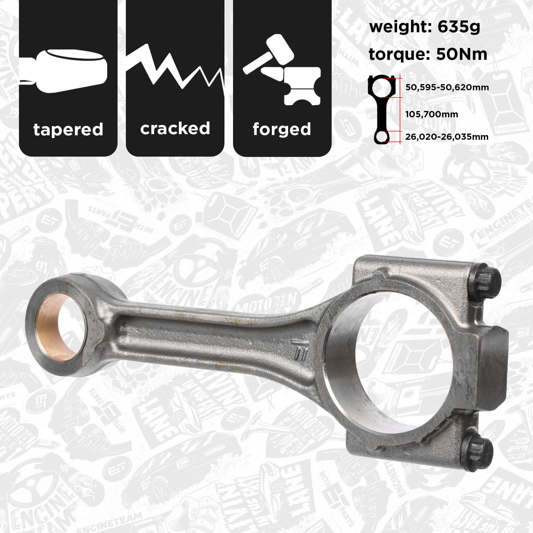 ET ENGINETEAM OM0029 Connecting Rod PASSAT 1.9 TDI 4motion 115 PS Diesel 2001