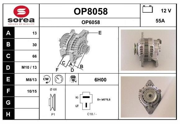 SNRA Alternator Article number: OP8058 cheaply
