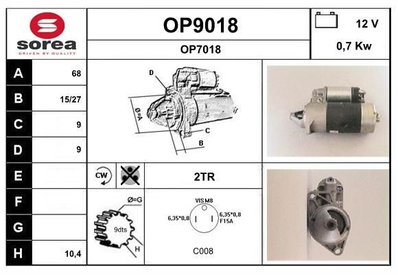 SNRA Starter Varenummer: OP9018 billige