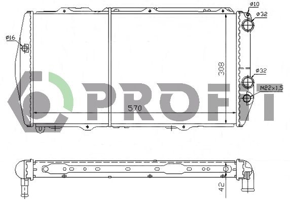 PROFIT Engine radiator Article number: PR 0012A6 cheaply