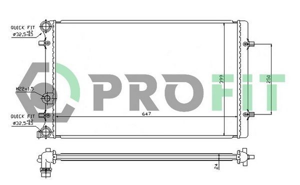 PROFIT Engine radiator Article number: PR 9523A2 cheaply