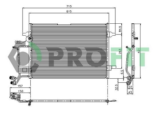 PROFIT Air conditioning condenser Article number: PR 9540C3 cheaply