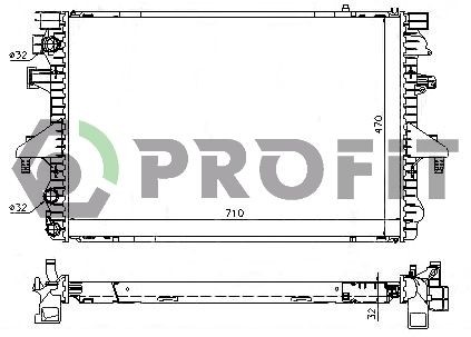 PROFIT Engine radiator Article number: PR 9567A6 cheaply