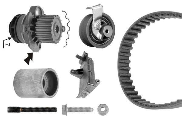BOSCH Water pump and timing belt kit Article number: 1 987 948 867 cheaply