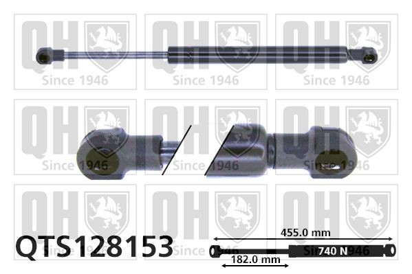 QUINTON HAZELL Tailgate strut Article number: QTS128153 cheaply