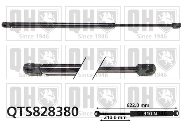 QUINTON HAZELL Bonnet strut Article number: QTS828380 cheaply