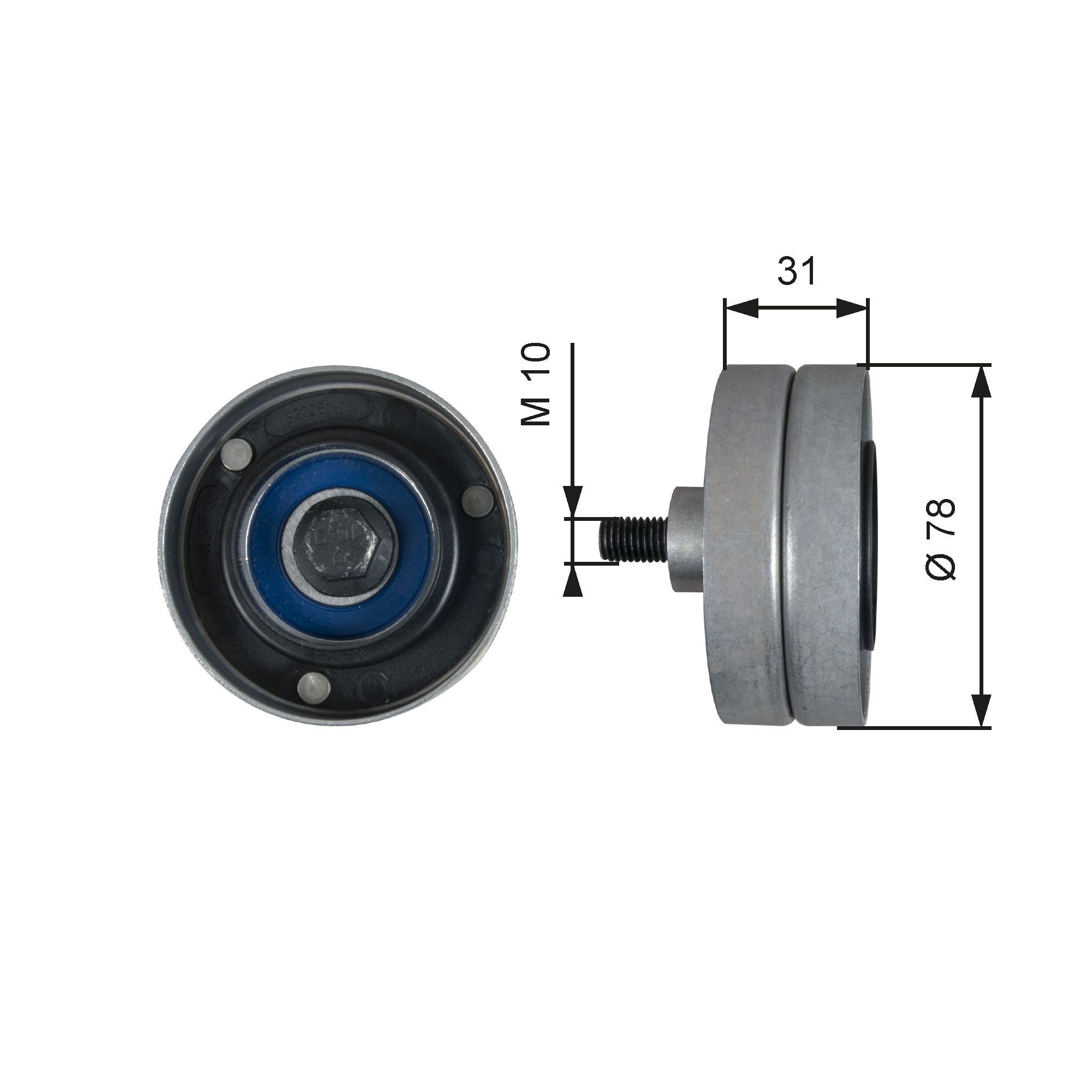 GATES Deflection / Guide Pulley, v-ribbed belt Article number: T36510 cheaply