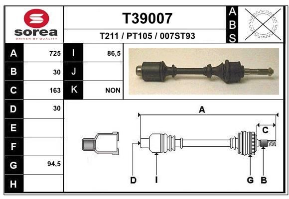 EAI Drive shaft Article number: T39007 cheaply