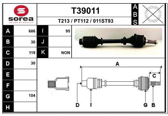 EAI Drive shaft Article number: T39011 cheaply