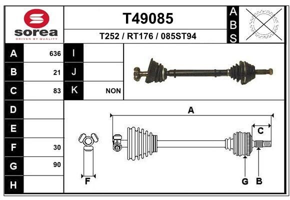 EAI Drive shaft Article number: T49085 cheaply