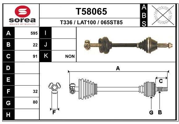 EAI Drive shaft Article number: T58065 cheaply