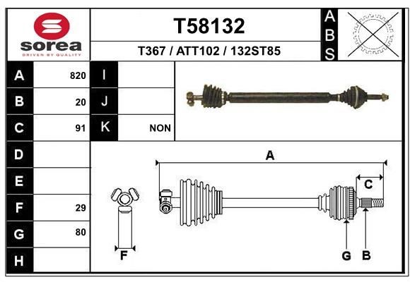 EAI Drive shaft Article number: T58132 cheaply