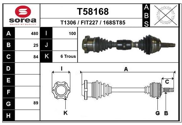 EAI Drive shaft Article number: T58168 cheaply