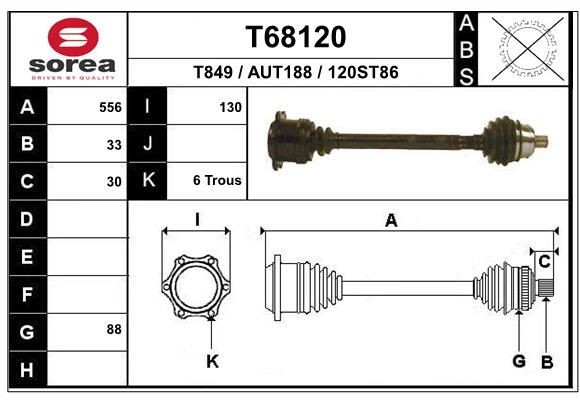 EAI Drive shaft Article number: T68120 cheaply