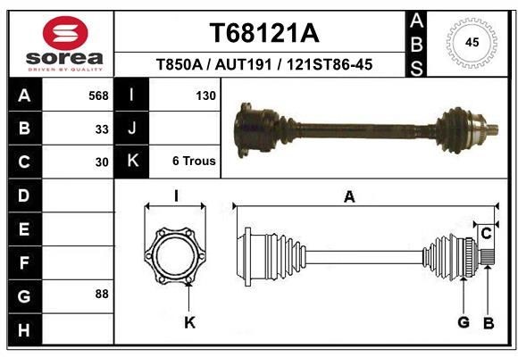 EAI Drive shaft Article number: T68121A cheaply