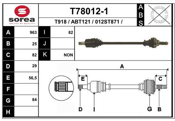 EAI Drive shaft Article number: T78012-1 cheaply