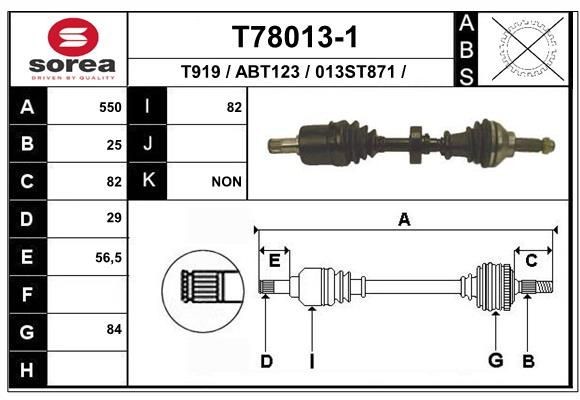 EAI Drive shaft Article number: T78013-1 cheaply