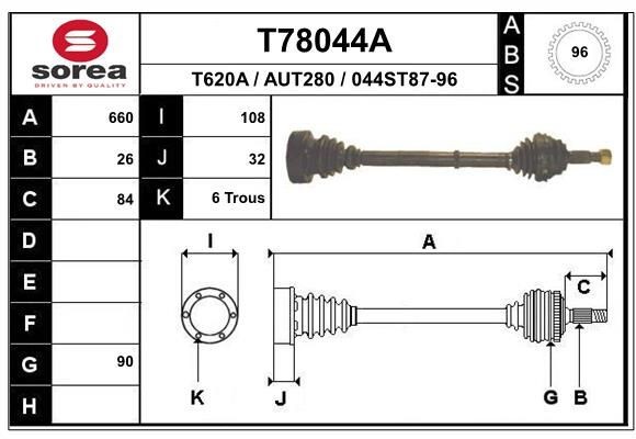 EAI Drive shaft Article number: T78044A cheaply