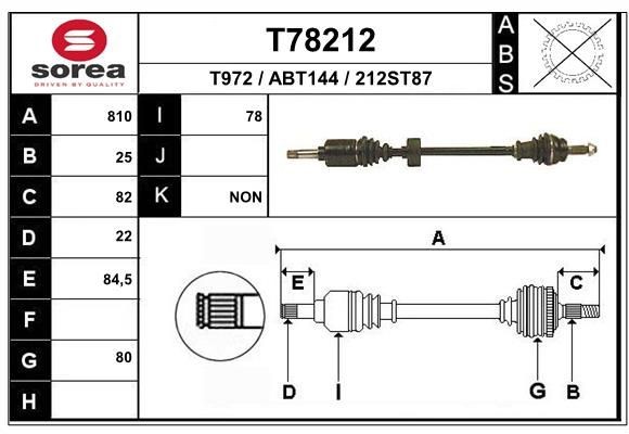 EAI Drive shaft Article number: T78212 cheaply