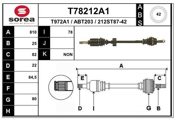 EAI Drive shaft Article number: T78212A1 cheaply