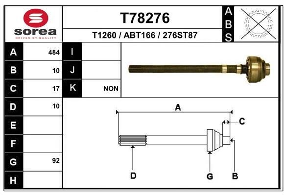 EAI Drive shaft Article number: T78276 cheaply