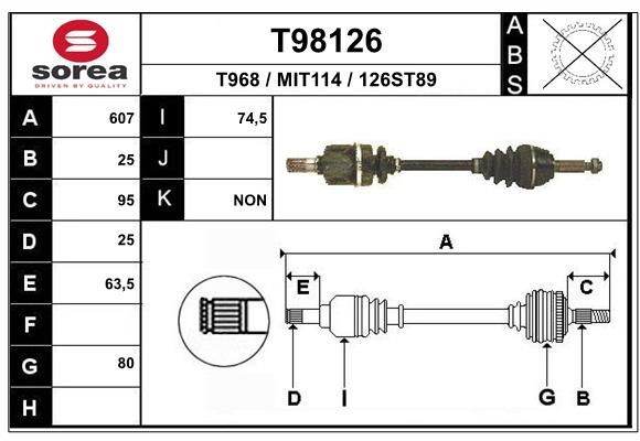 EAI Drive shaft Article number: T98126 cheaply