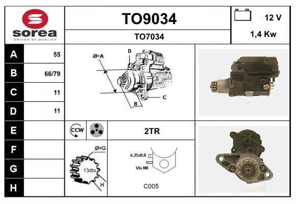 SNRA Starter motor Article number: TO9034 cheaply