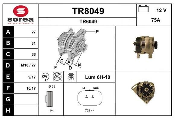 SNRA Generaator Artikli number: TR8049 soodsalt