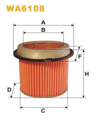 WIX FILTERS Luftfilter Varenummer: WA6108 billige