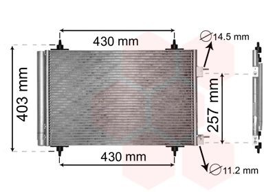 VAN WEZEL Air conditioning condenser Article number: 09005230 cheaply