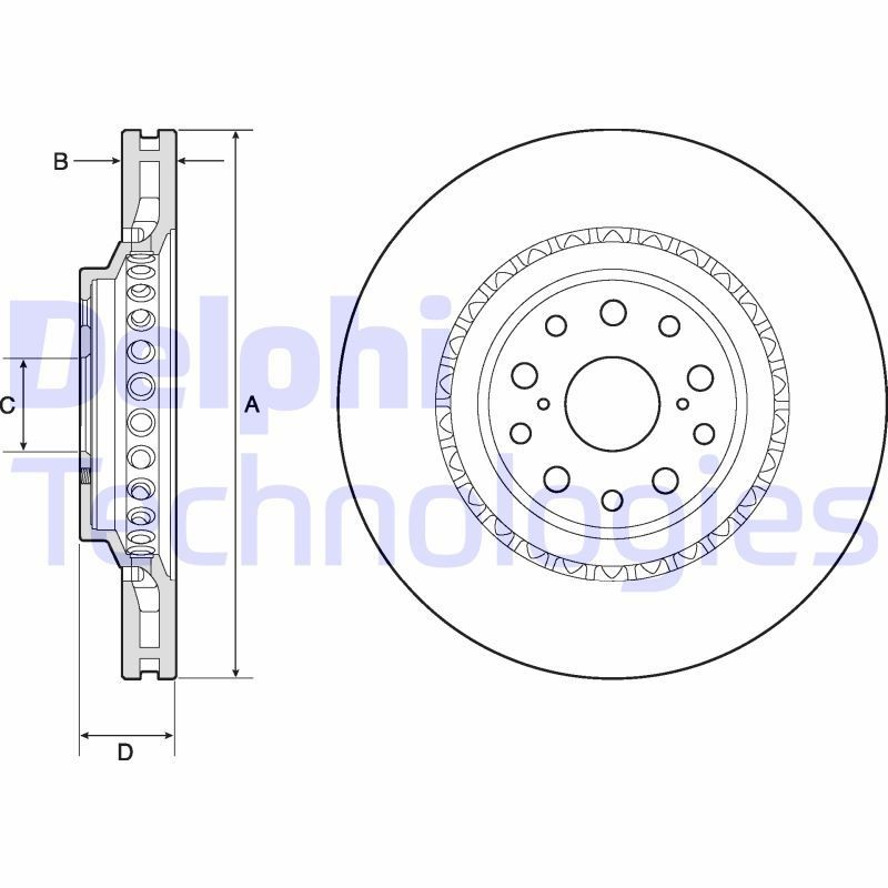 DELPHI Brake disc Article number: BG9186C cheaply