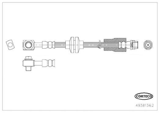 CORTECO Brake hose Article number: 49381362 cheaply