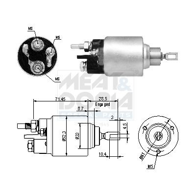 MEAT & DORIA Starter solenoid Article number: 46264 cheaply