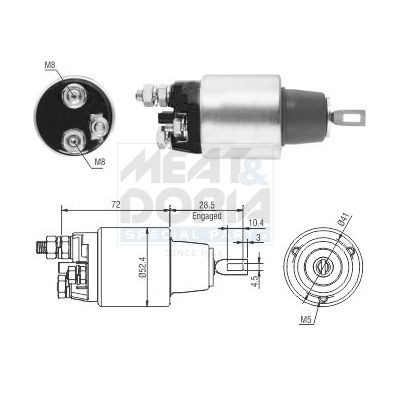 MEAT & DORIA Starter solenoid Article number: 46286 cheaply