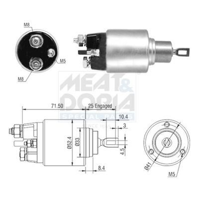 MEAT & DORIA Starter solenoid Article number: 46308 cheaply