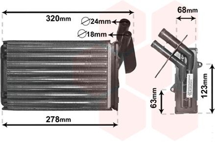 VAN WEZEL Heater matrix Article number: 43006048 cheaply