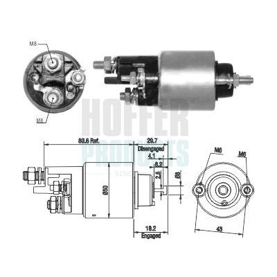 HOFFER Starter solenoid Article number: 6646283 cheaply