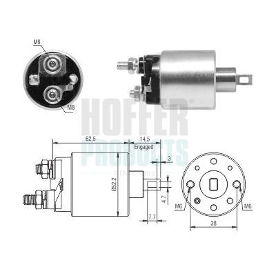 HOFFER Starter solenoid Article number: 6646292 cheaply