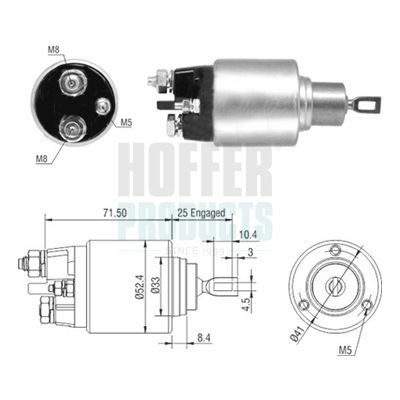 HOFFER Starter solenoid Article number: 6646308 cheaply