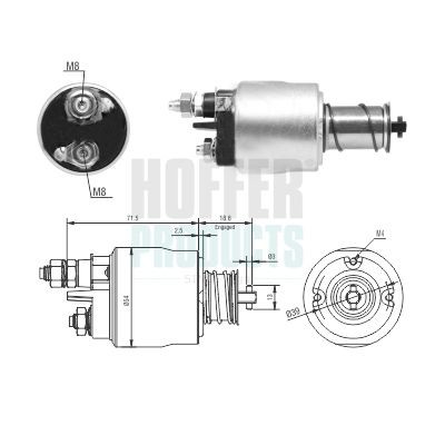 HOFFER Starter solenoid Article number: 6646311 cheaply