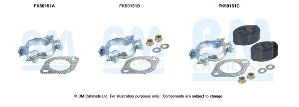 BM CATALYSTS Mounting Kit, exhaust pipe Article number: FK50151 cheaply