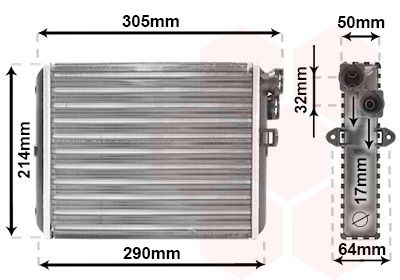 VAN WEZEL Heater matrix Article number: 59006110 cheaply