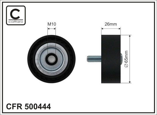 CAFFARO Deflection / Guide Pulley, v-ribbed belt Article number: 500444 cheaply