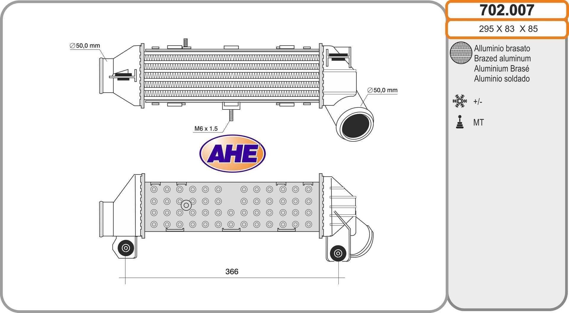 AHE Intercooler Article number: 702.007 cheaply