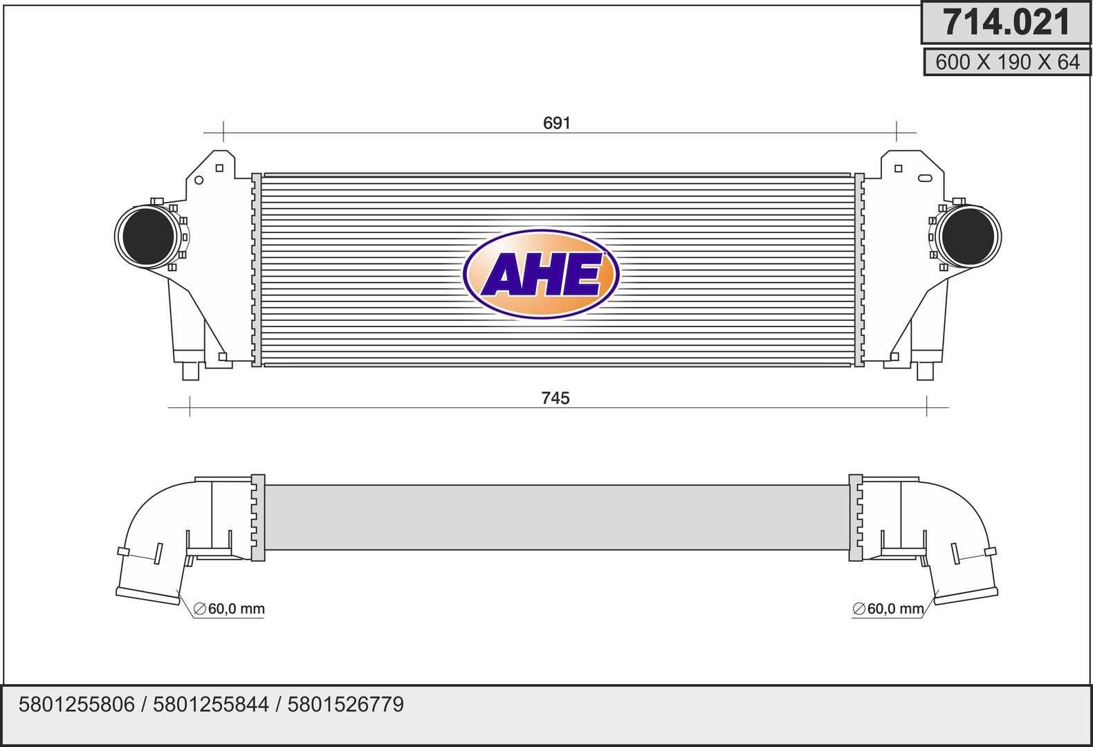 AHE Intercooler Article number: 714.021 cheaply