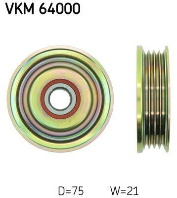 SKF Deflection / Guide Pulley, v-ribbed belt Article number: VKM 64000 cheaply