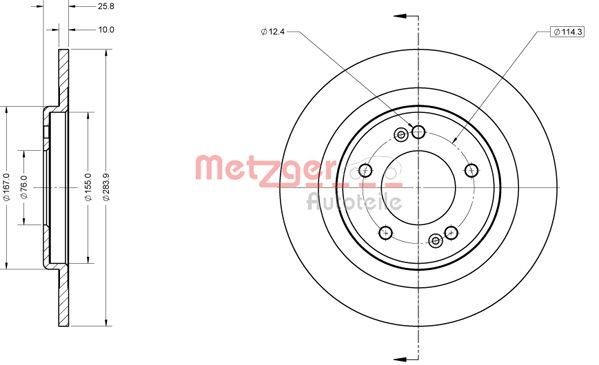 METZGER Brake disc Article number: 6110846 cheaply